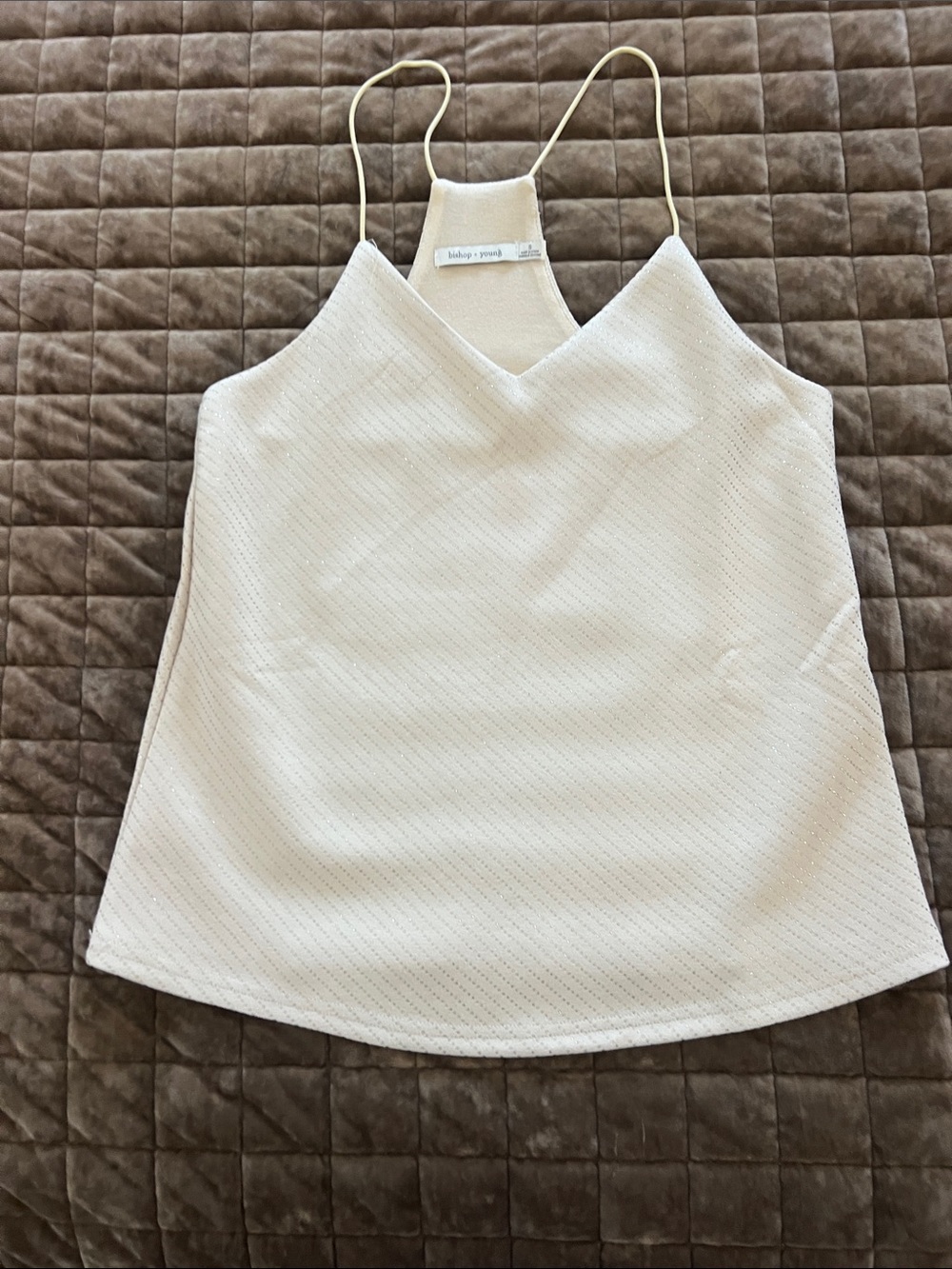 bishop + young Ivory Textured Halter-Back Cami